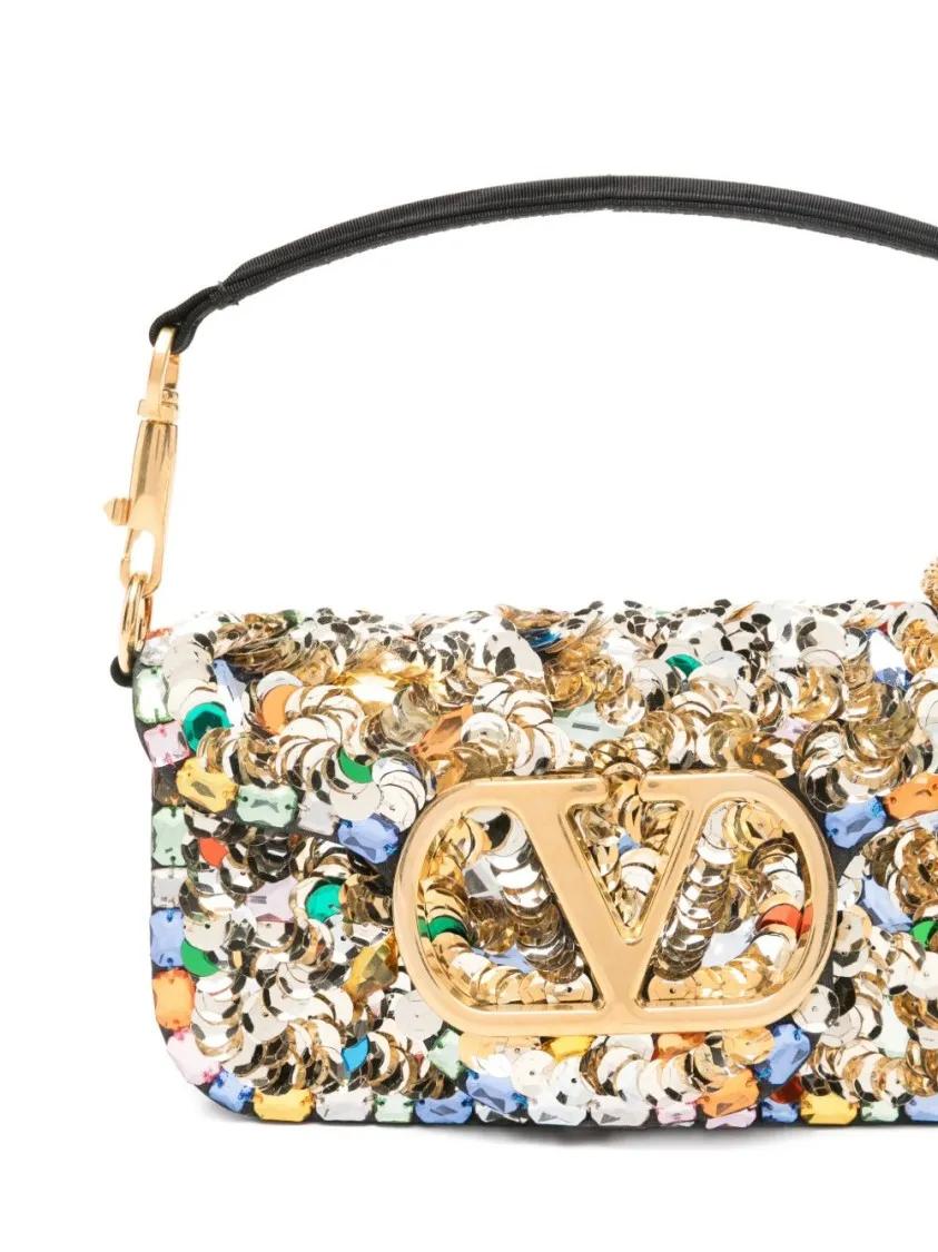 Thumbnail - Valentino Garavani Hobo Bags - Rectangular Handbag Embellished With Multicolored - Gr. unisize - in Grau - für Damen
