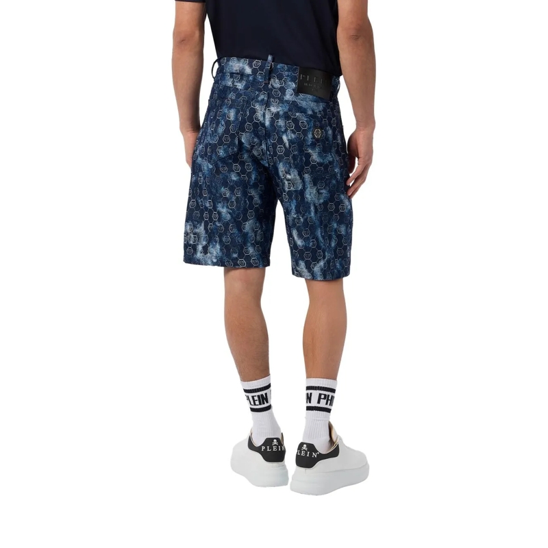 Philipp Plein Shorts Denim Shorts Jacquard Monogram schwarz(Image 4)