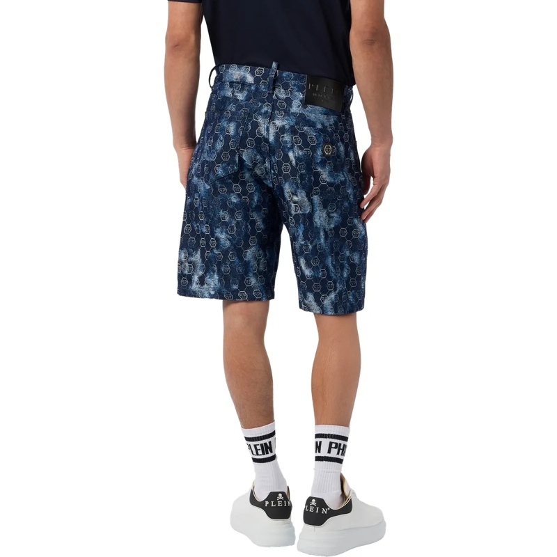 Philipp Plein Shorts Denim Shorts Jacquard Monogram schwarz(Image 2)