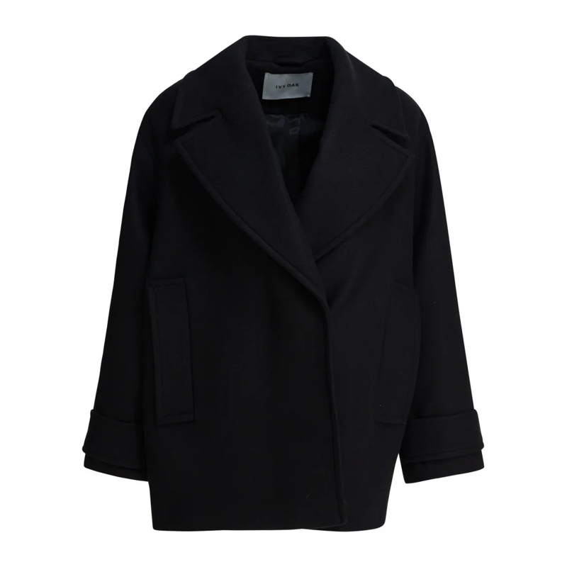 Ivy & Oak Blazer Cropped Wool And Cashmere Blend Jacket Black