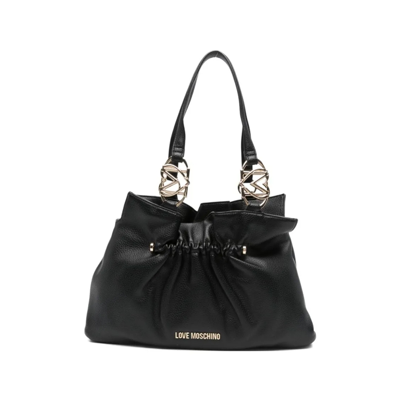 Love Moschino Schultertasche Textured Shoulder Bag With Gold-Tone Hardware And  Black