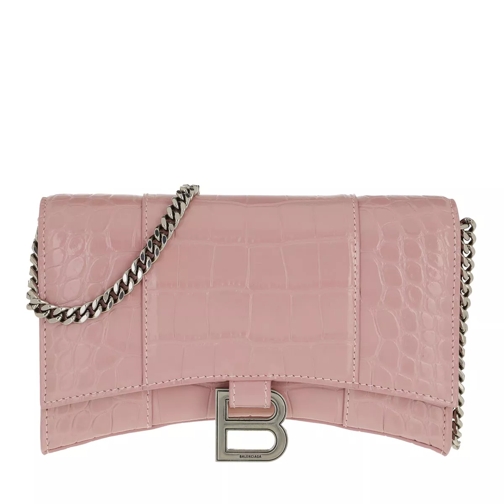 Balenciaga Hourglass Chain Wallet Pink Kedjeplånbok