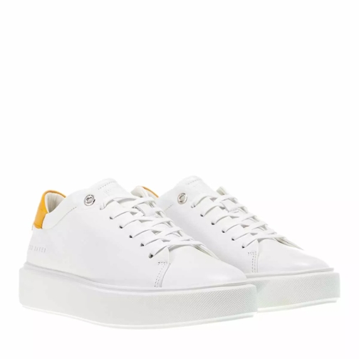 Ted Baker Yinka Leather Platform Trainer White-Yellow Low-Top Sneaker
