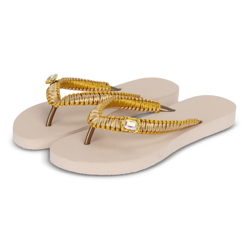 UZURII Flip Flops flip flop Taupe Macrame Switch sand(Image 18)