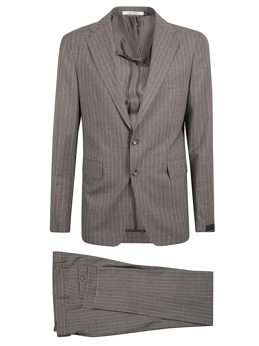 Tagliatore - Pinstriped Grey Suit Jacket And Trousers Set - Größe 48 - grau