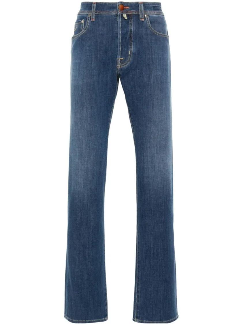 Thumbnail - Jacob Cohen - Indigo Blue Cotton Blend Bard Jeans - Größe 30 - blau