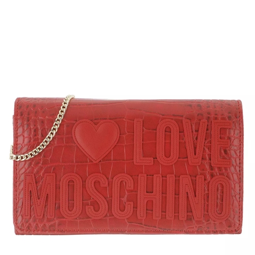 Love Moschino Crossbody Bag Croco   Rosso Crossbody Bag