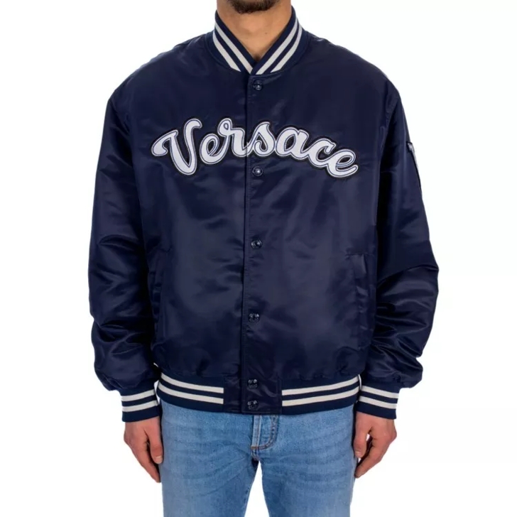 Versace blue deals bomber jacket