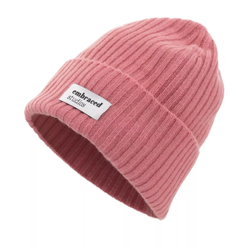 Embraced Studios Wool-Cashmere Ribbed Hat Rose Wollmütze
