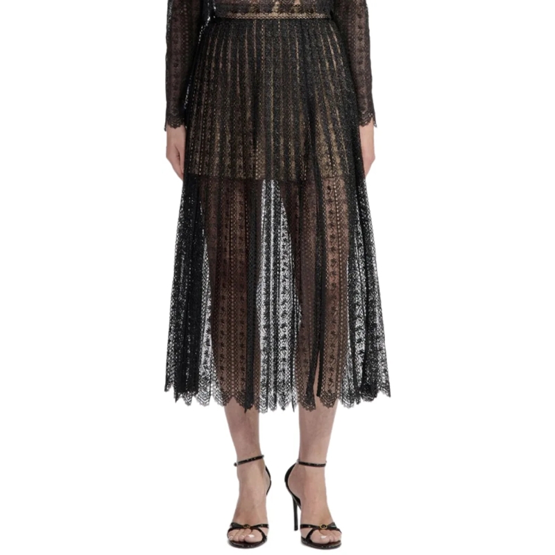 Self Portrait Midirock Skirts Black schwarz