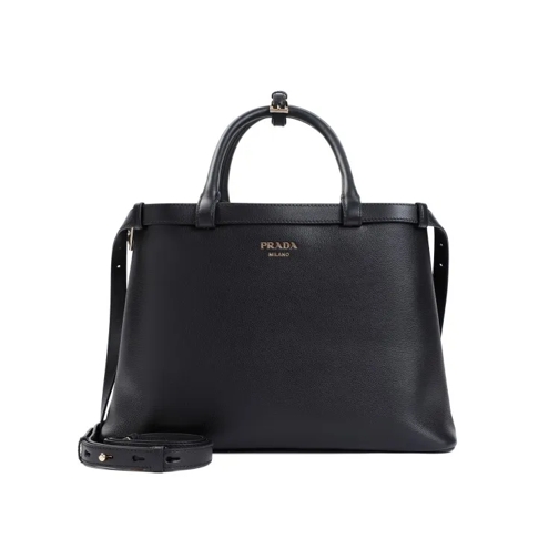 Prada Black Calf Leather Handbag Black Crossbodytas