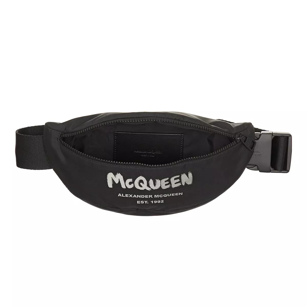 Alexander McQueen Graffiti Belt Bag Black Off White Gurteltasche