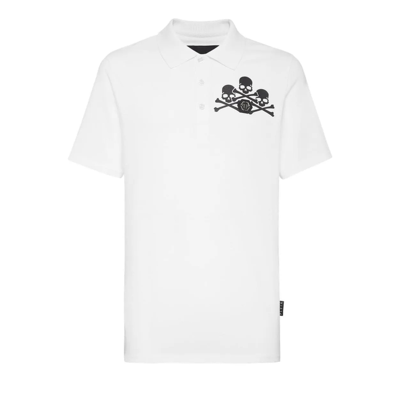 Philipp Plein Poloshirt Poloshirt Skull weiss