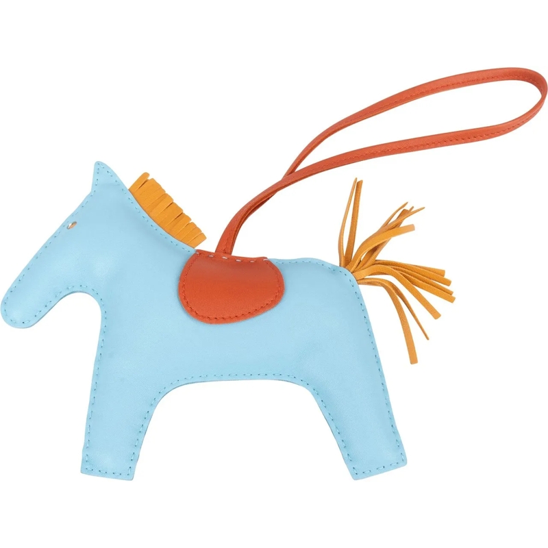 Hermès  Hermes Tricolor Leather Big Rodeo Pendant blau