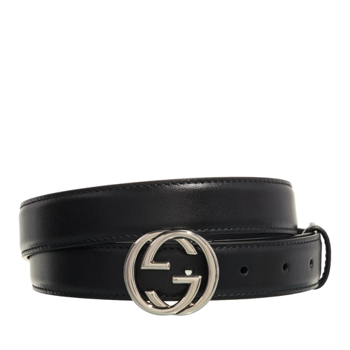 Gucci Leather Belt Interlocking G Belt Black