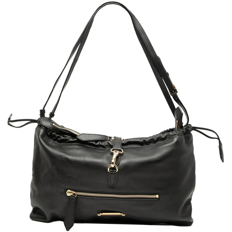 Burberry Schultertasche Leather Big Crush Shoulder Bag schwarz