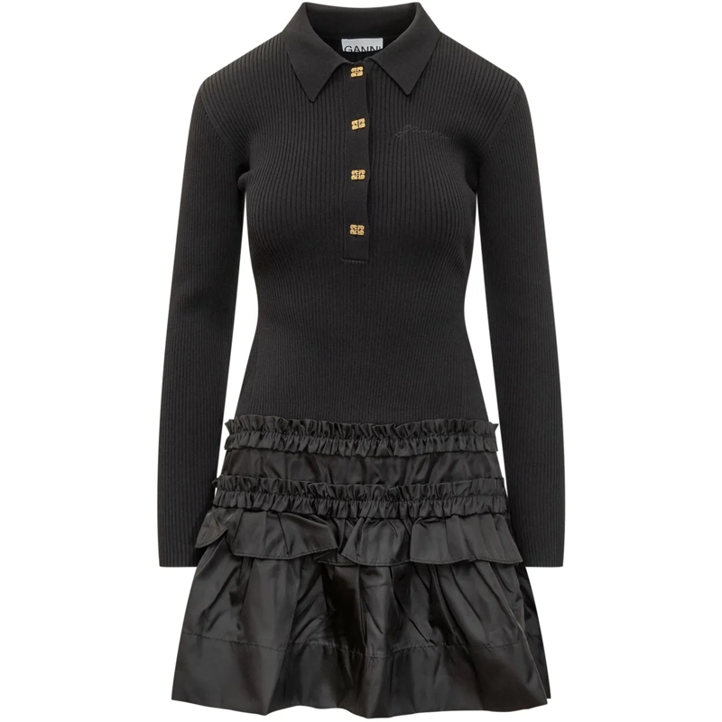GANNI Minikleid Abito Ganni schwarz