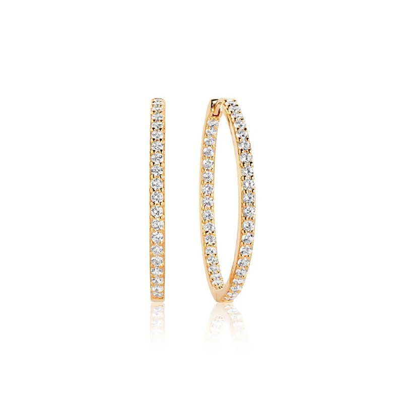 Sif Jakobs Jewellery Créoles Bovalino Earrings 18K Yellow Gold Plated