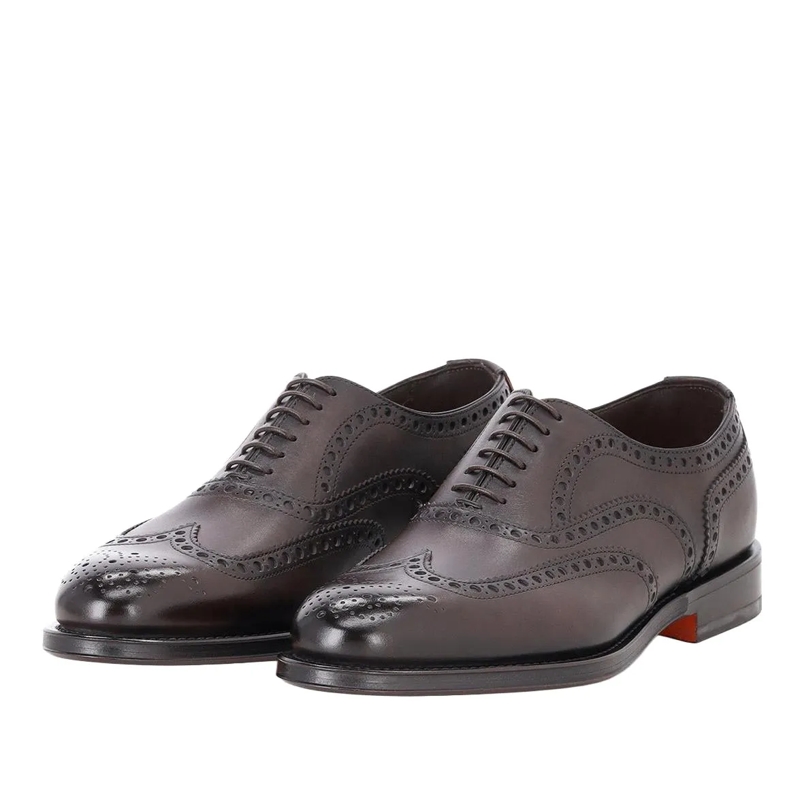 Santoni Veterschoenen Schnürschuhe aus Leder braun