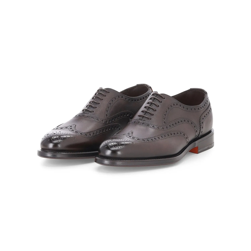 Santoni Schnürschuhe Schnürschuhe aus Leder braun