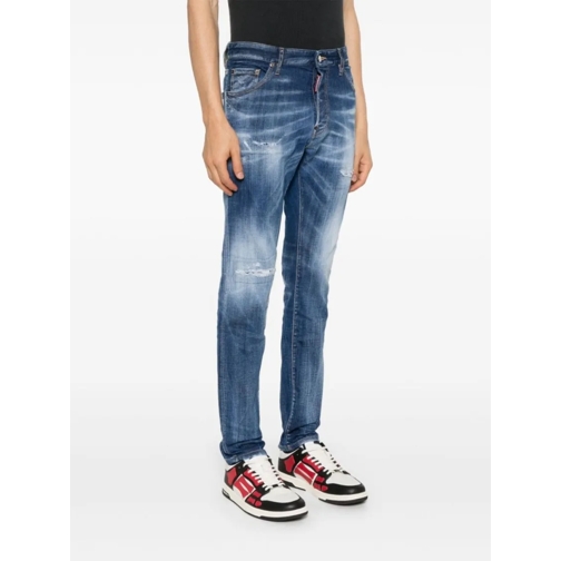 Dsquared2 Jeans Blue Slim-Fit Denim Trousers With Distressed Detai Blue (Image 2)