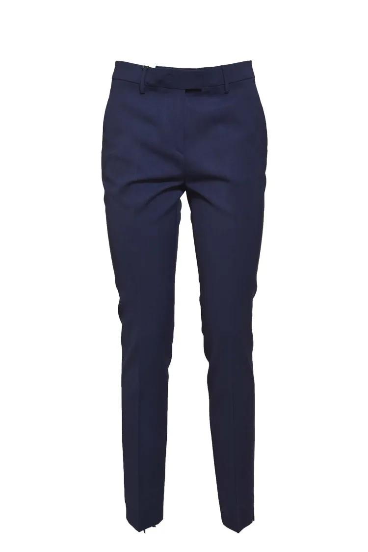 Thumbnail - Etro - Blue Viscose Straight Trousers - Größe 46 - blau