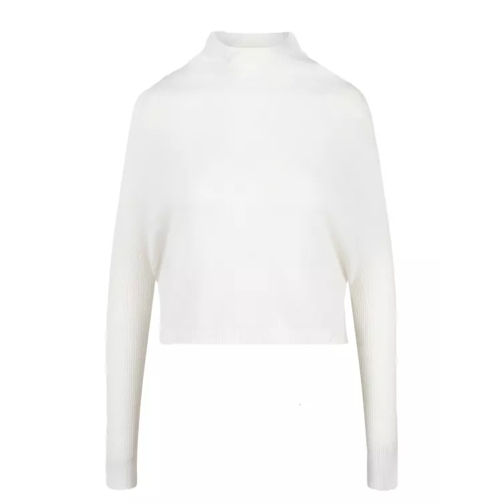 Rick Owens Cropped Crater Knit Top White 