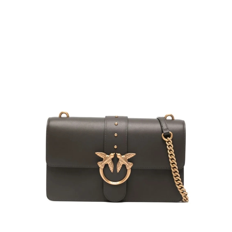 Pinko Schultertasche Rectangular Structured Bag With Signature Bird Cla Brown