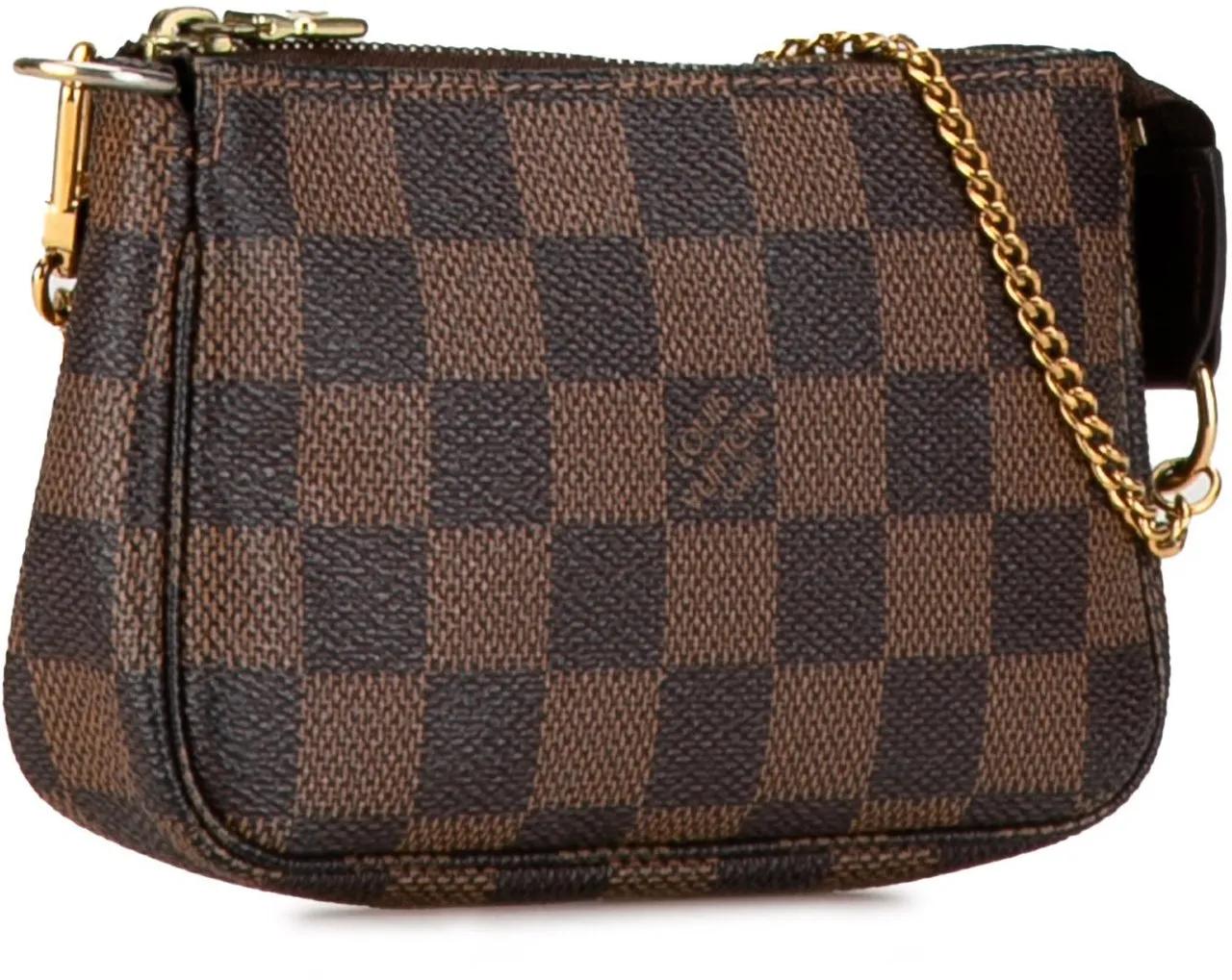 Louis Vuitton Clutches Damier Ebene Mini Pochette Accessoires in bruin