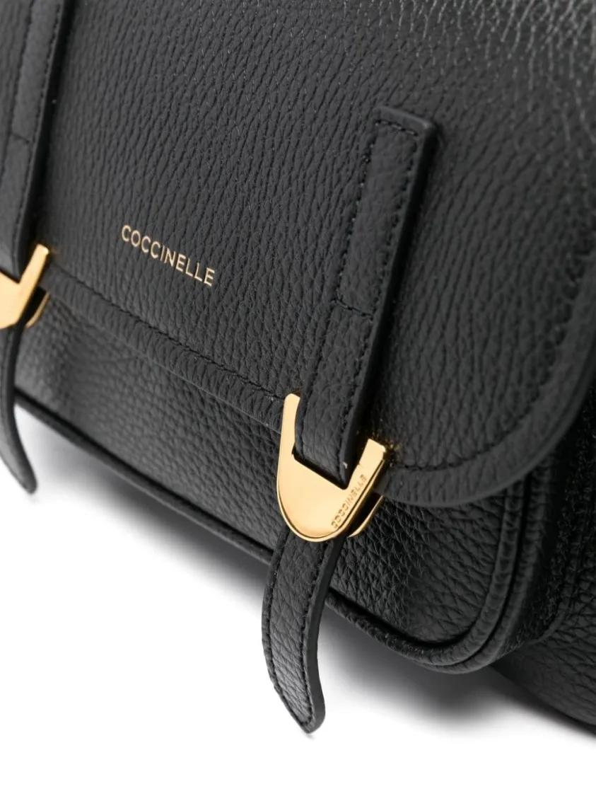 Coccinelle Shoppers Black Leather Bag in zwart