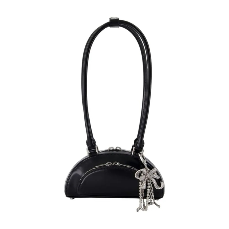 Self Portrait Schoudertas Mini With Charm Shoulder Bag - Leather - Black Black