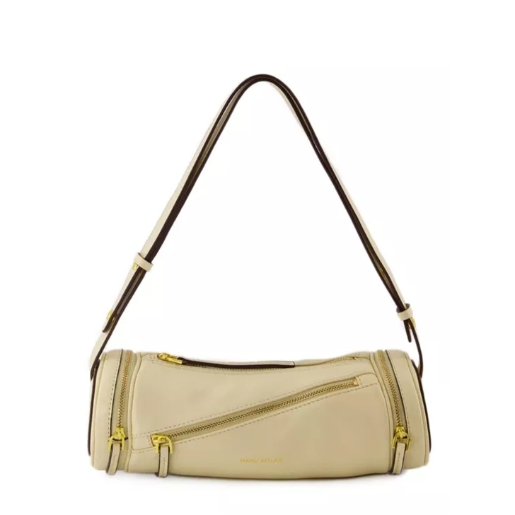 Manu Atelier Cylinder 23 Bag Leather Beige Neutrals Schultertasche