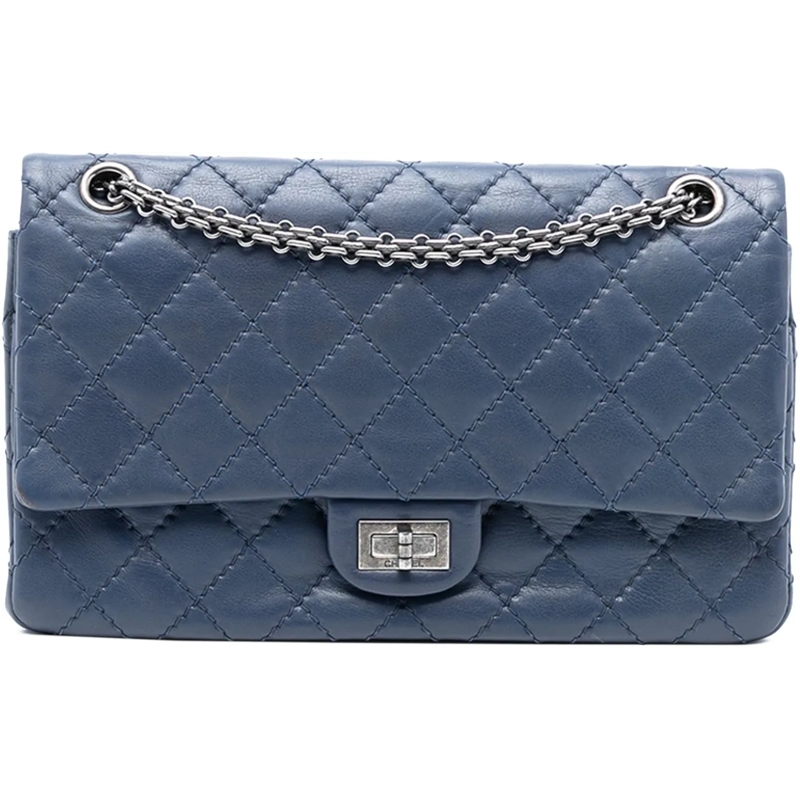Chanel Schultertasche Reissue 2.55 Aged Calfskin Double Flap 226 blau
