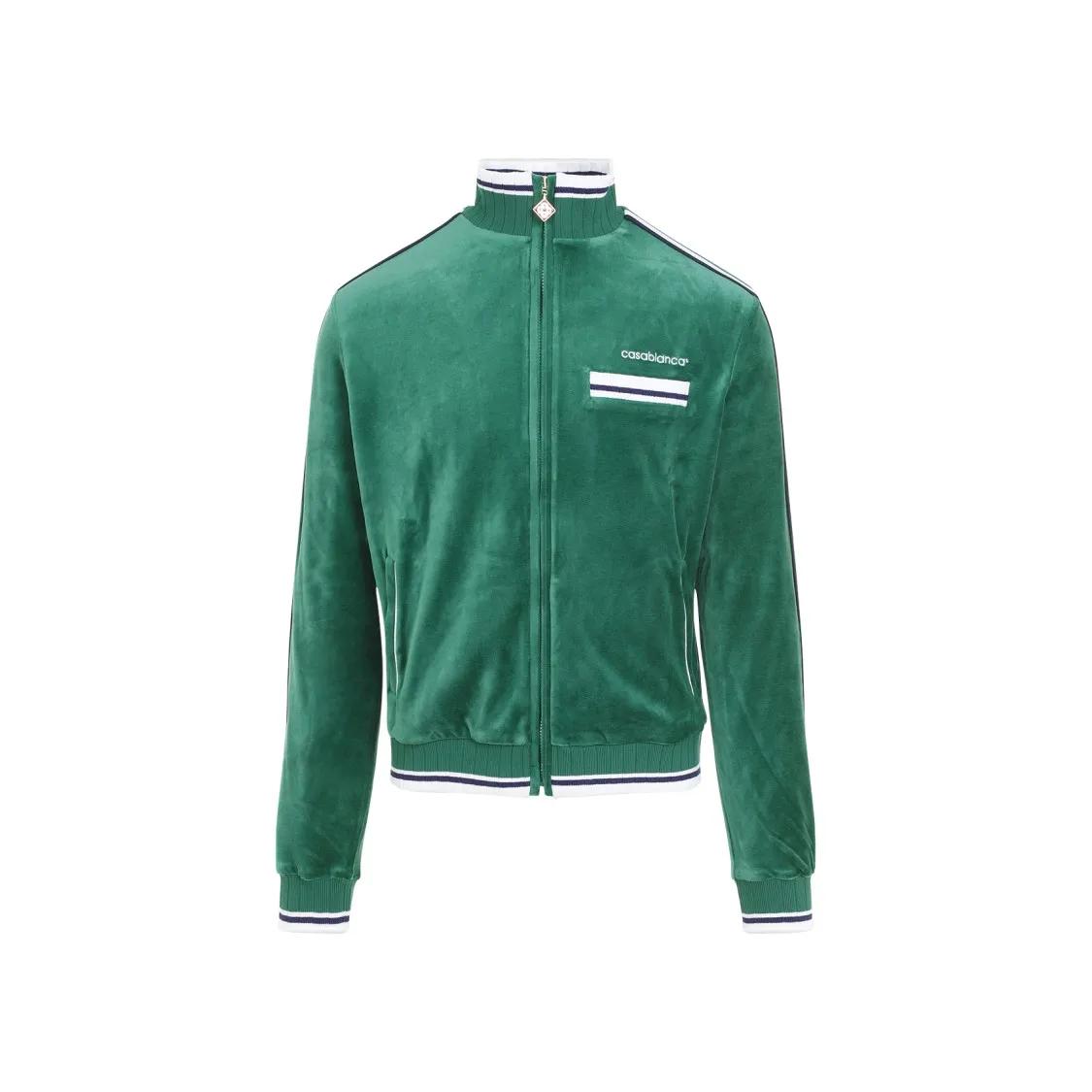 Casablanca - Velour Track Jacket - Größe XL - grün