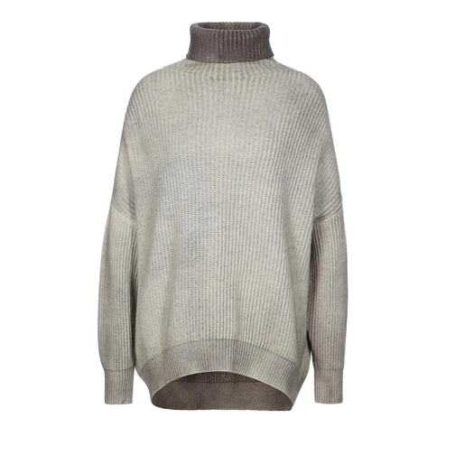 CALIBAN RIBBED HIGH NECK PULLOVER TAUPE Maglia a collo alto