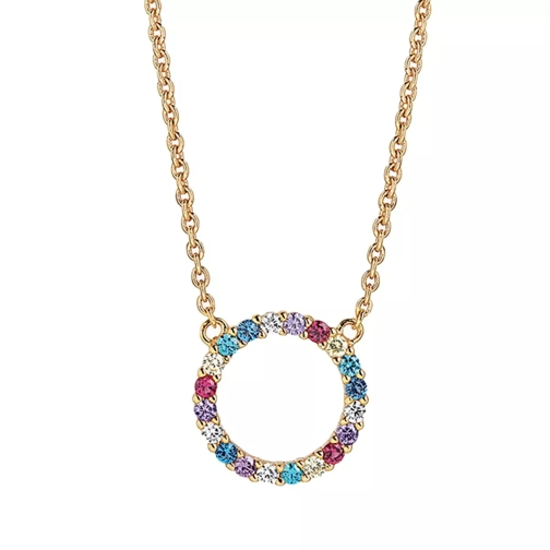 Sif Jakobs Jewellery Biella Grande Necklace Multicoloured Zirconia 18K Gold Plated Kort halsband