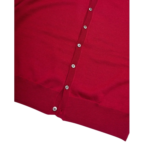 Tony Wack Sweatshirts Cardigan Crewneck Super Fine Wool Rosso rot (Image 3)