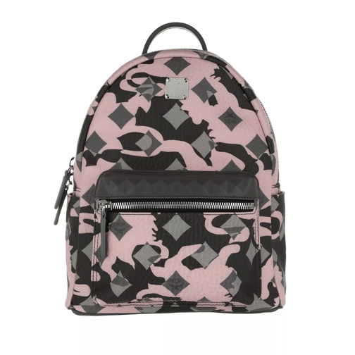 MCM Stark Munich Lion Camo Backpack Small Light Pink Backpack