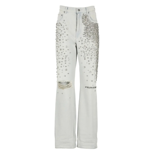 Golden Goose Jeans Light Blue Cotton Jeans White