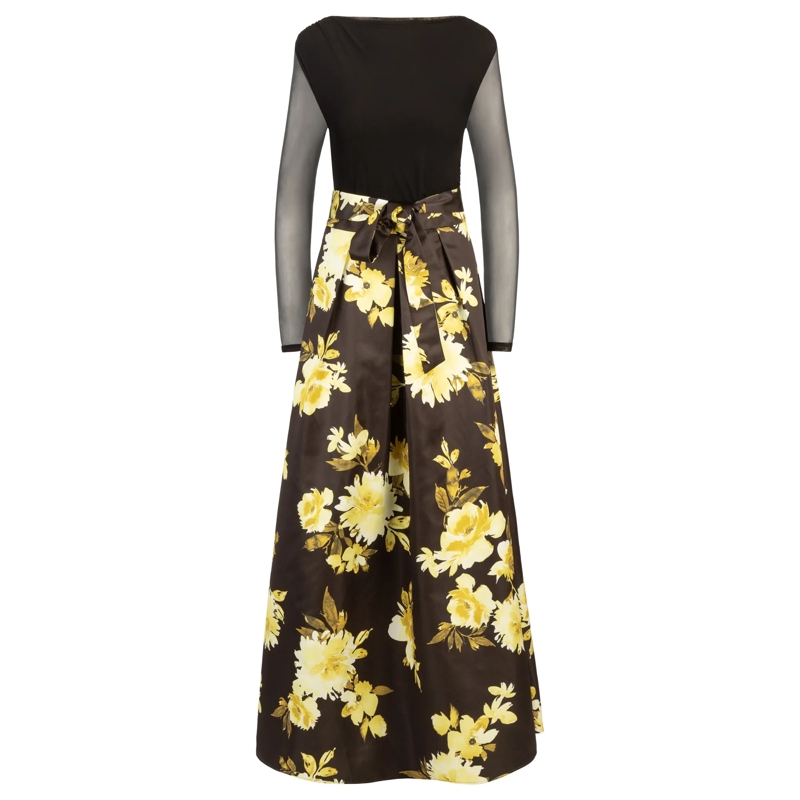 Apart Abendkleid Satin-Meshkleid schwarz