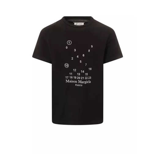 Maison Margiela Cotton T-Shirt With Embroidered Frontal Logo Black 