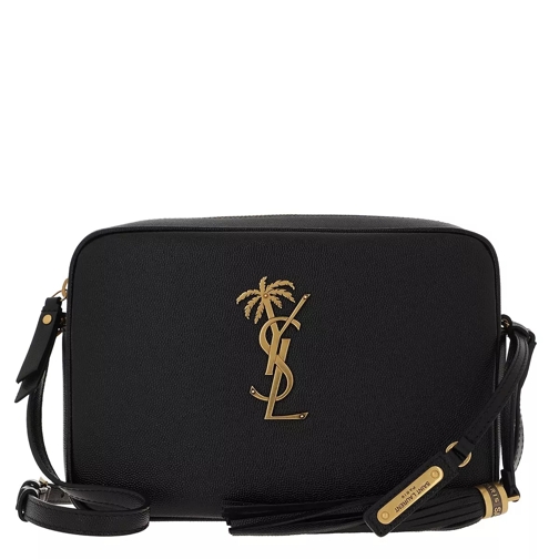Saint Laurent Lou Palm Logo Shoulder Bag Leather Nero Crossbody Bag