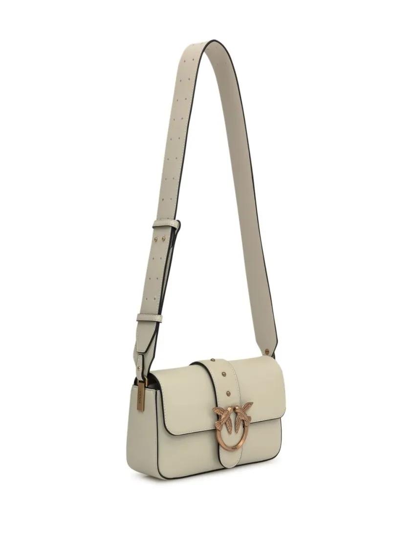pinko Hobo bags Foldover Top Shoulder Bag in beige