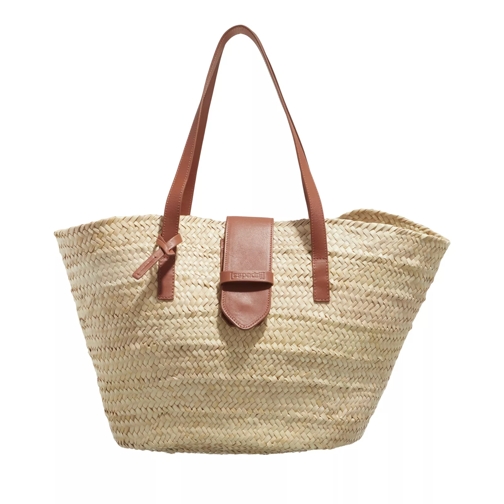 Espadrij l’originale Palm Basket Luxe Buckle Cognac Basket Bag