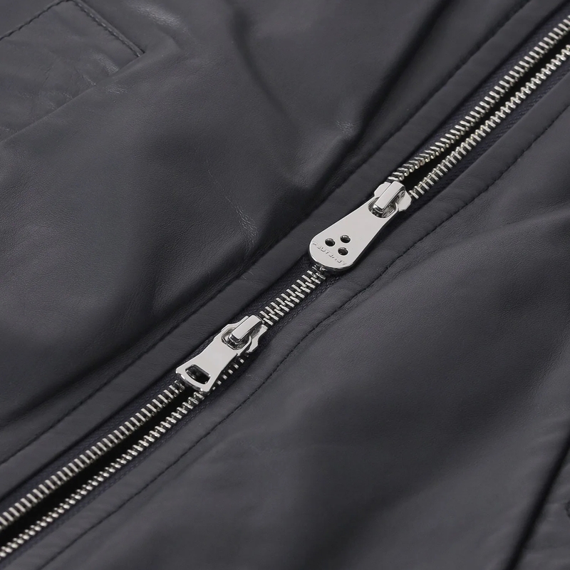 Peuterey Übergangsjacke Bomberjacke CHOISYA aus Nappaleder schwarz(Image 3)