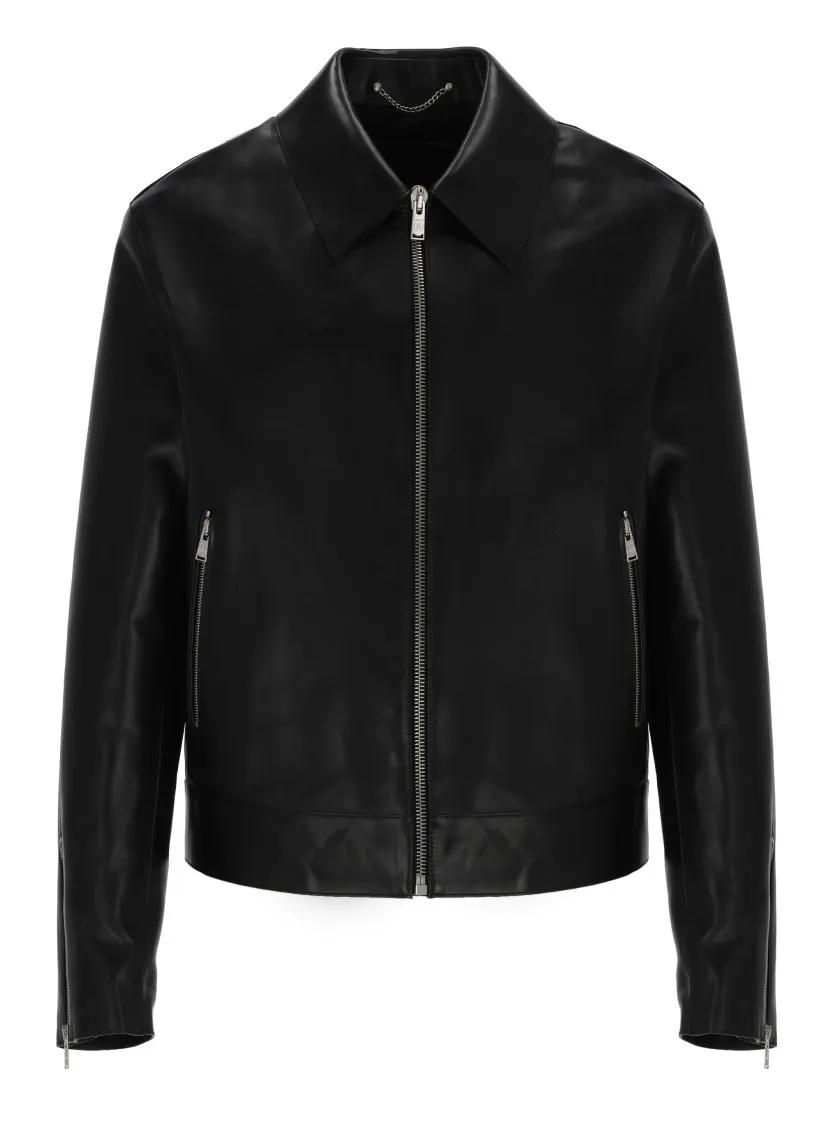 Lanvin - Black Smooth Leather Jacket - Größe 52 - schwarz