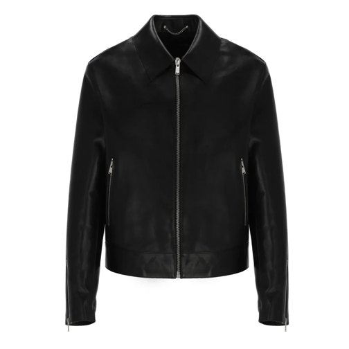 Lanvin Black Smooth Leather Jacket Black Lederjacken