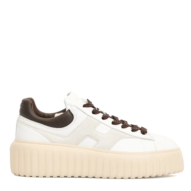 Hogan Lage-top sneaker White/Brown H Stripe Leather Sneakers White
