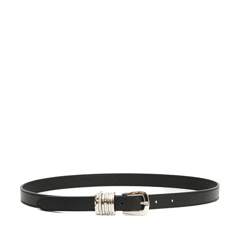 Orciani Gürtel Textured Black Leather Belt Black