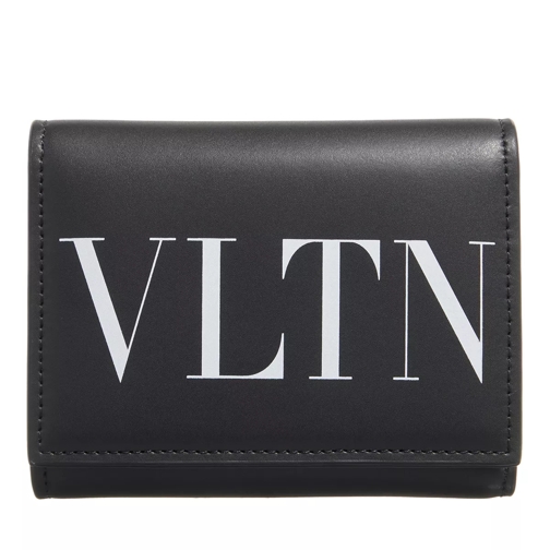 Valentino Garavani Logo Trifold Black Vikbar plånbok